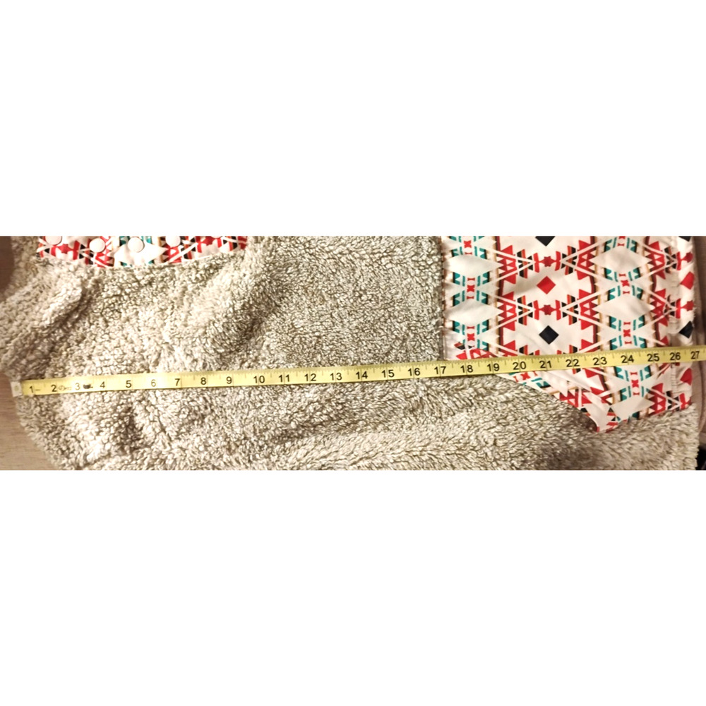 Hooey Teddy Sherpa Fleece Pullover Snap Neck Aztec Western Jacket Relaxed L - Picture 10 of 16